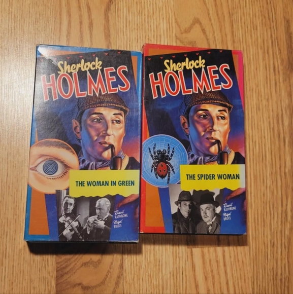 Sherlock Holmes and The Spider Woman & The Woman In Green VHS Tapes Lot Of 2 - Picture 1 of 7